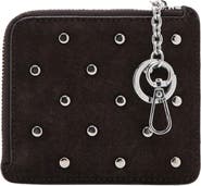 MANGO Studded Suede Card Case