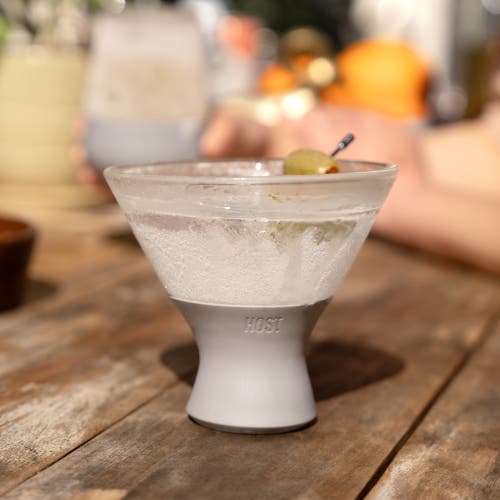 Host Glass Freeze Martini Cooling Cup Set Of 2 In Gray