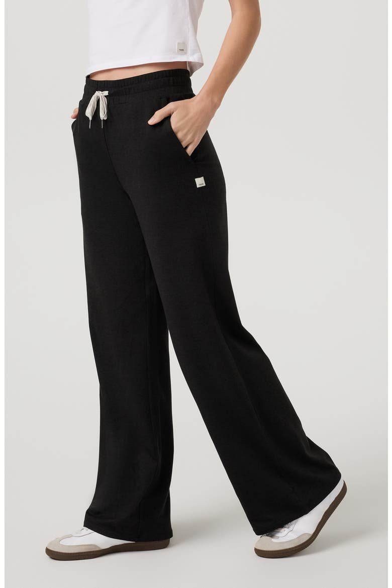 Halo Essential Wide Leg Sweat Pants, Alternate, color, BLACK HEATHER