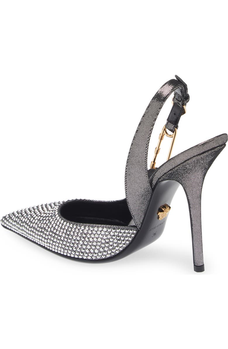 Versace Safety Pin Crystal Slingback Pump, Alternate, color,