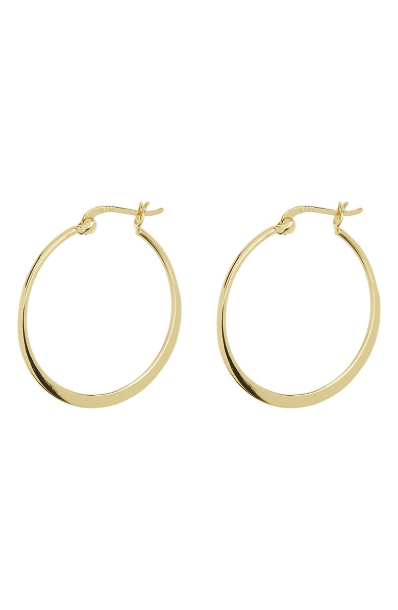 Argento Vivo Sterling Silver Large Flat Hoop Earrings, Main, color, Gold