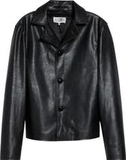 MM6 Maison Margiela Black Faux Leather Jacket
