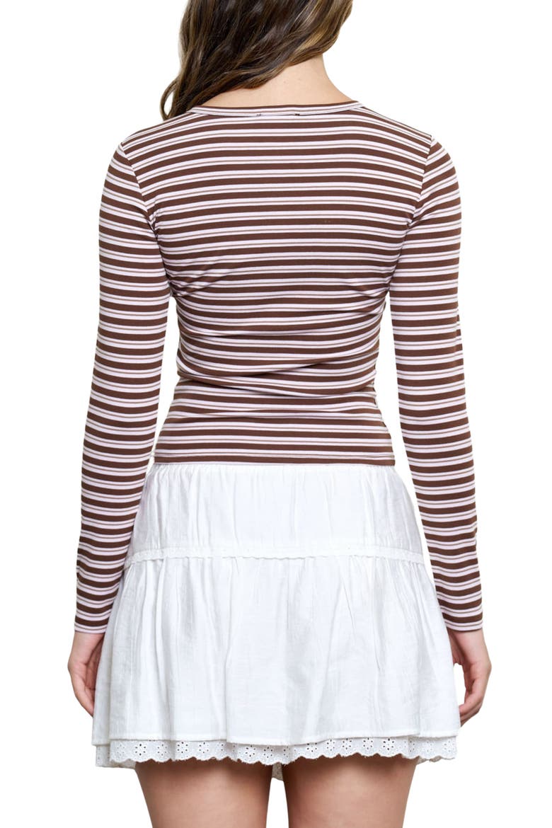 Striped Cardigan, Alternate, color, BROWN MULTI