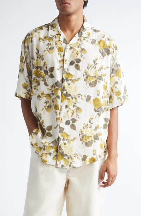 Floral Print Camp Shirt