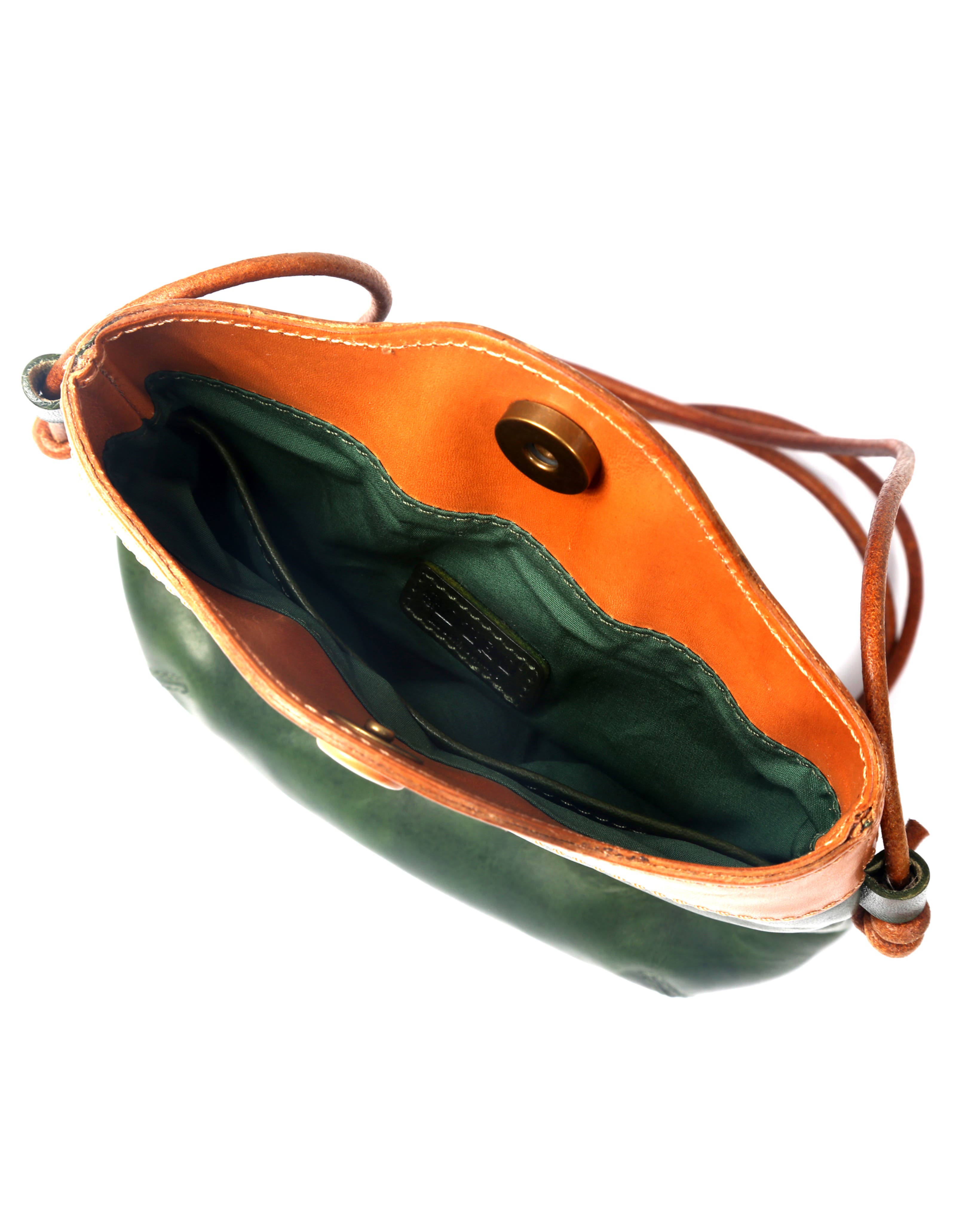 Out West Genuine Leather Compact Crossbody, Alternate, color, Green