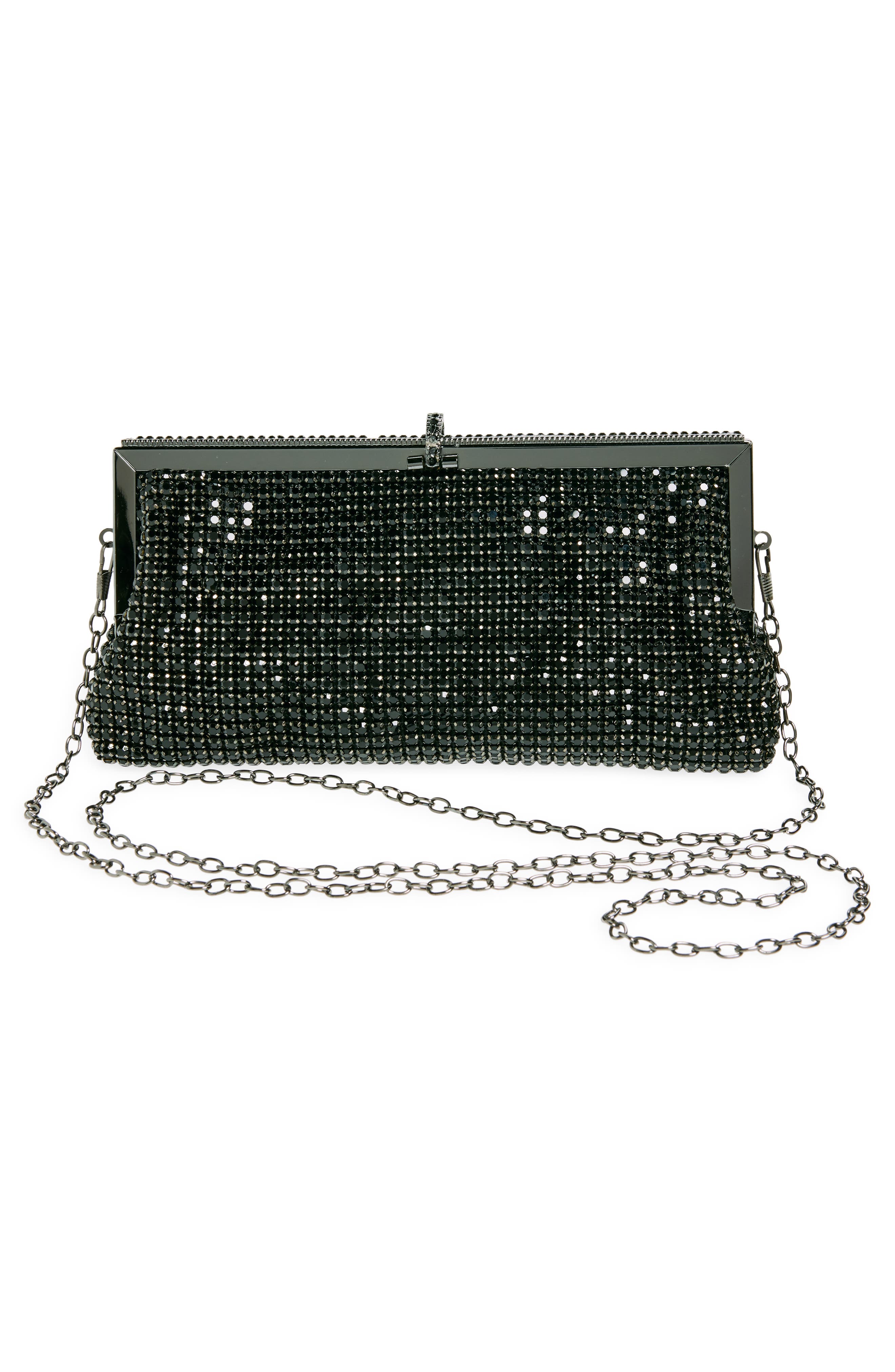 NATASHA Crystal Mesh Clutch, Alternate, color, 
