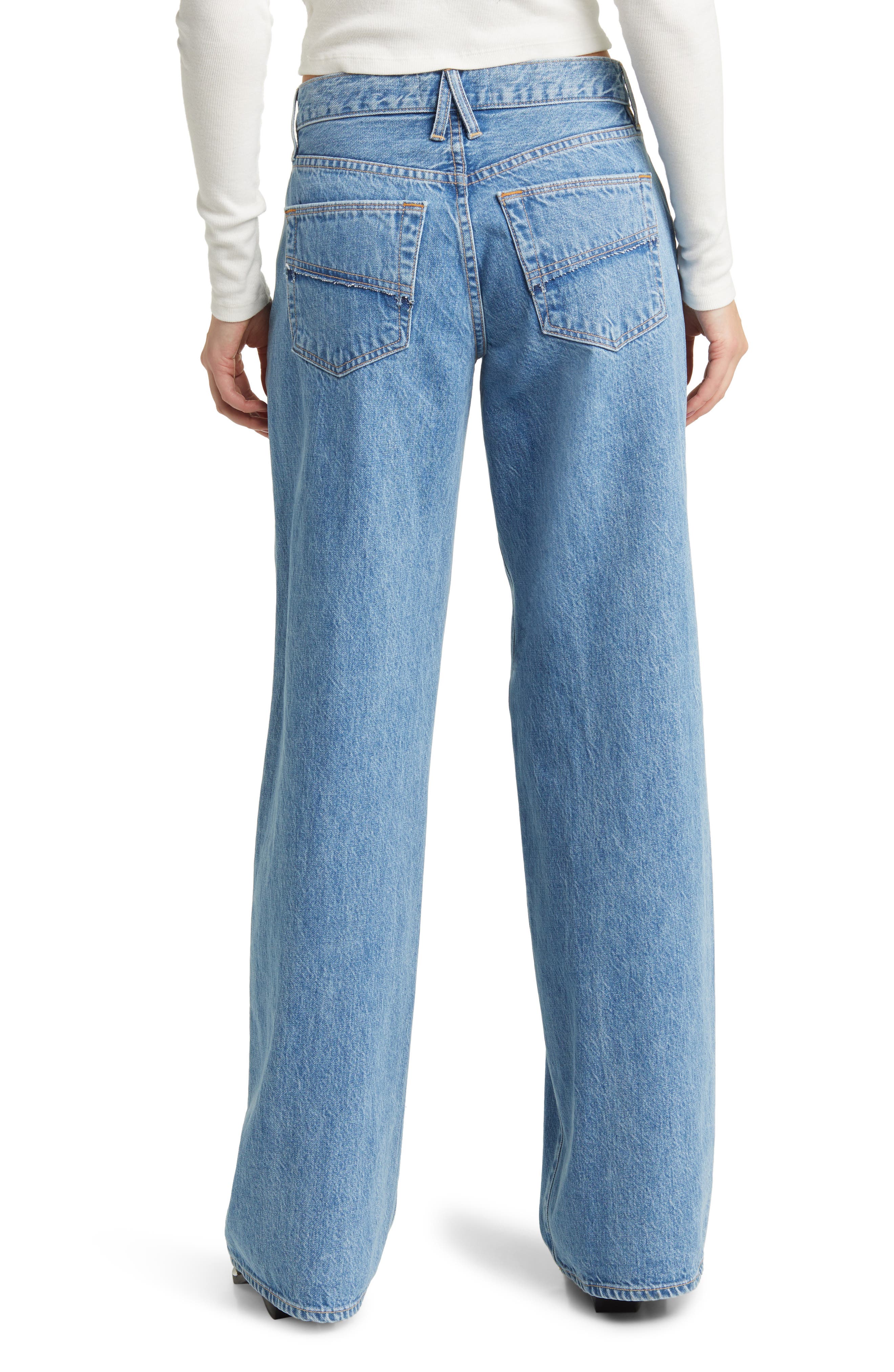 SLVRLAKE Mica Raw Edge Seam Wide Leg Jeans (Women) | Nordstromrack