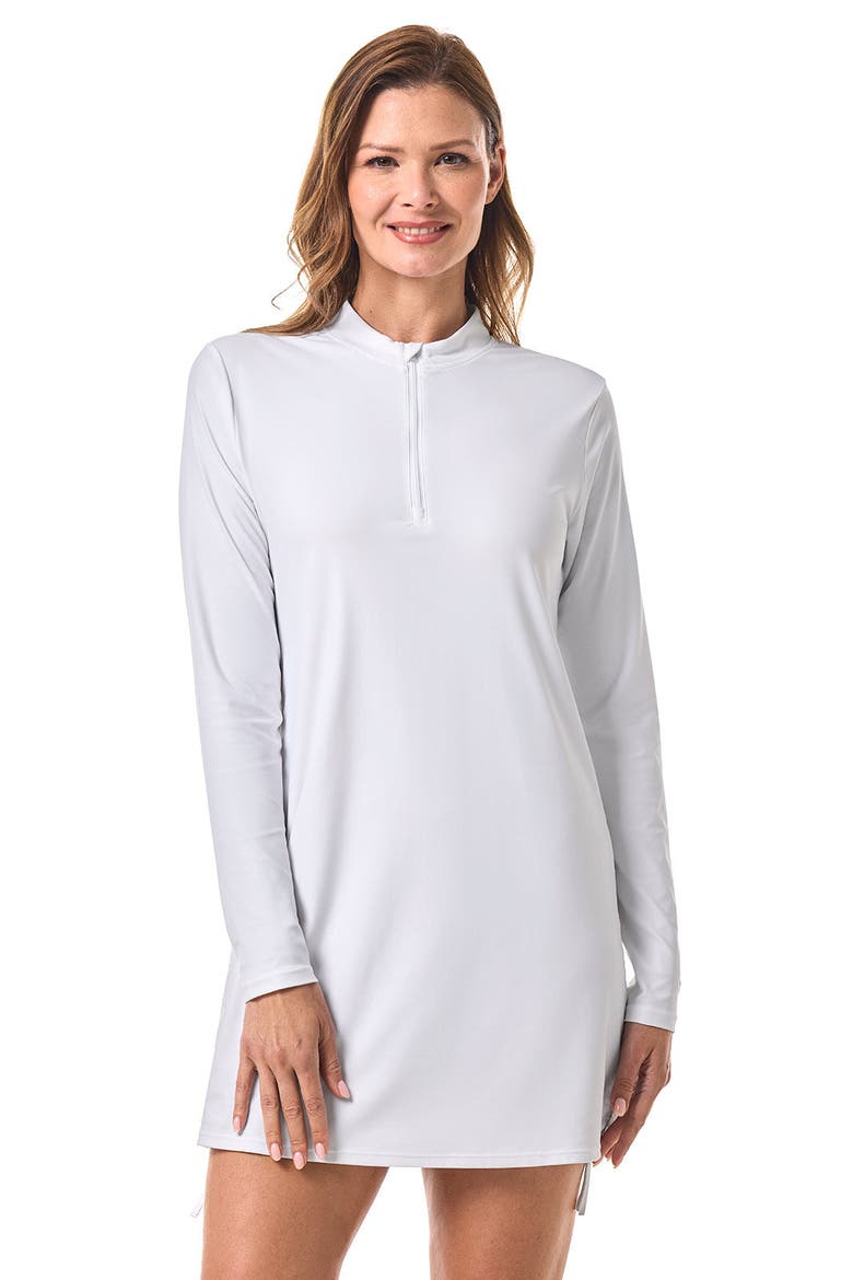 Women's Key Biscayne Ruche Swim Top, UPF 50+ Sun Protection, Main, color, White