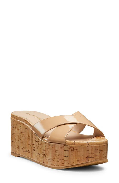 Stuart Weitzman Dayna Crisscross Wedge Platform Sandals In Adobe