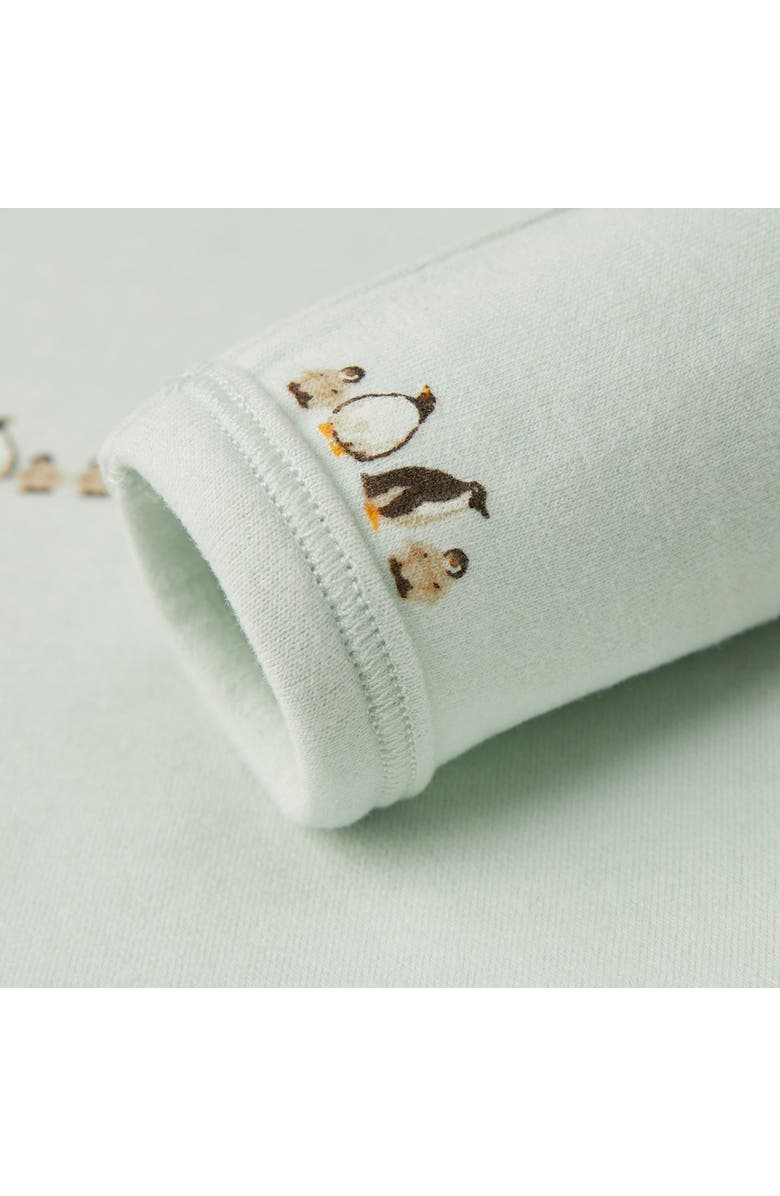 Milkbarn Stretch Fleece Zipper Footed Romper, Alternate, color, Lil' Penguin