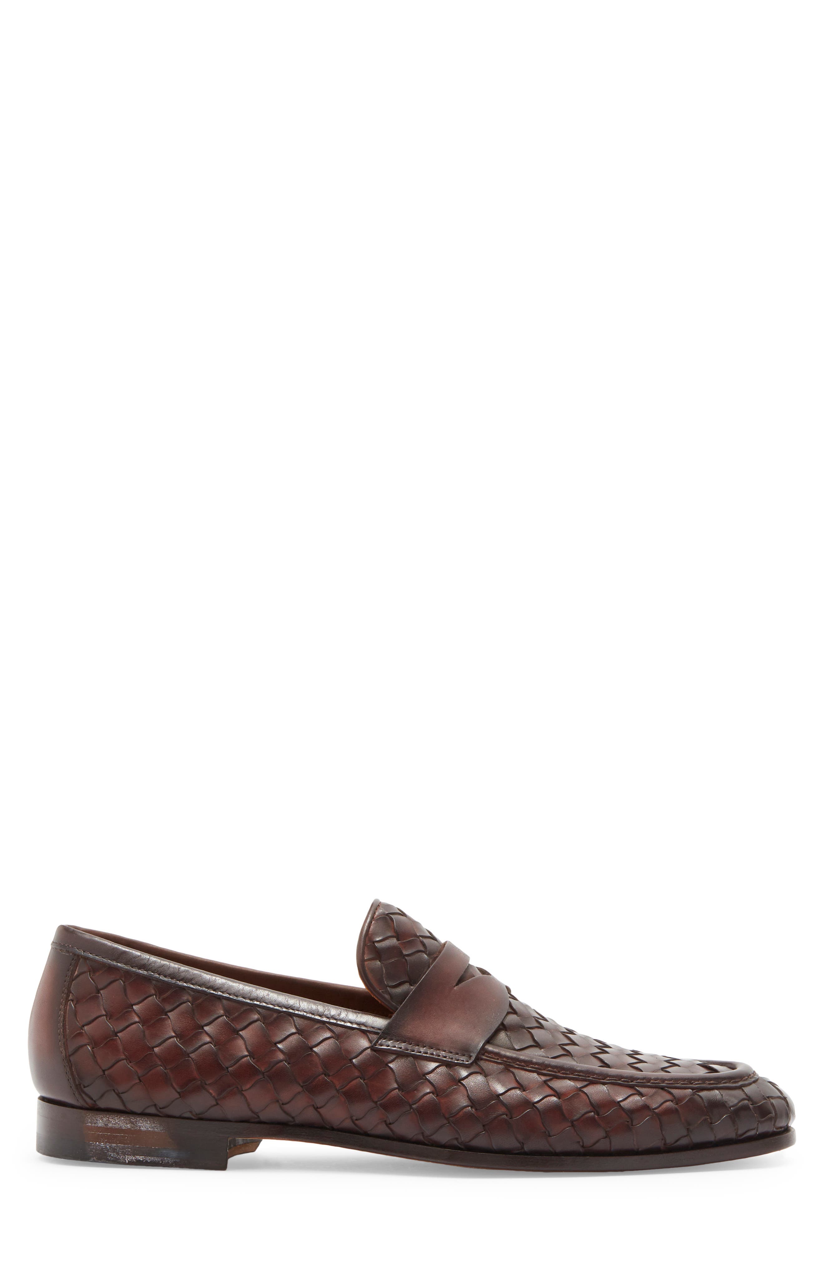 Magnanni Hyde Penny Loafer, Alternate, color, Mid Brown