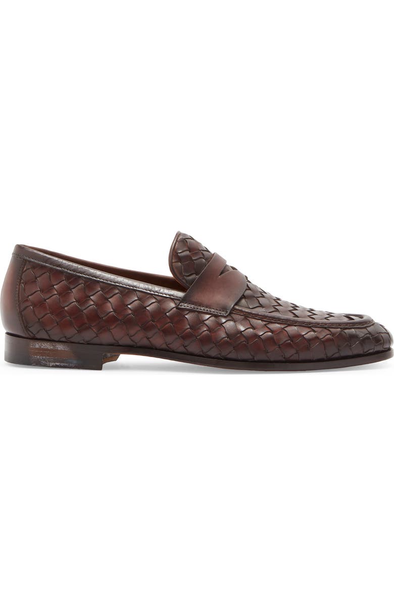 Magnanni Hyde Penny Loafer, Alternate, color, Mid Brown