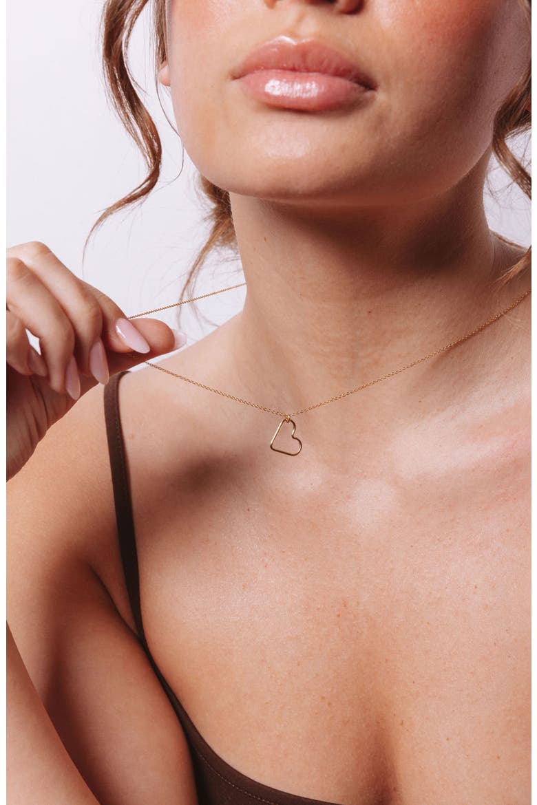 Mabel Heart Pendant Necklace, Alternate, color, GOLD