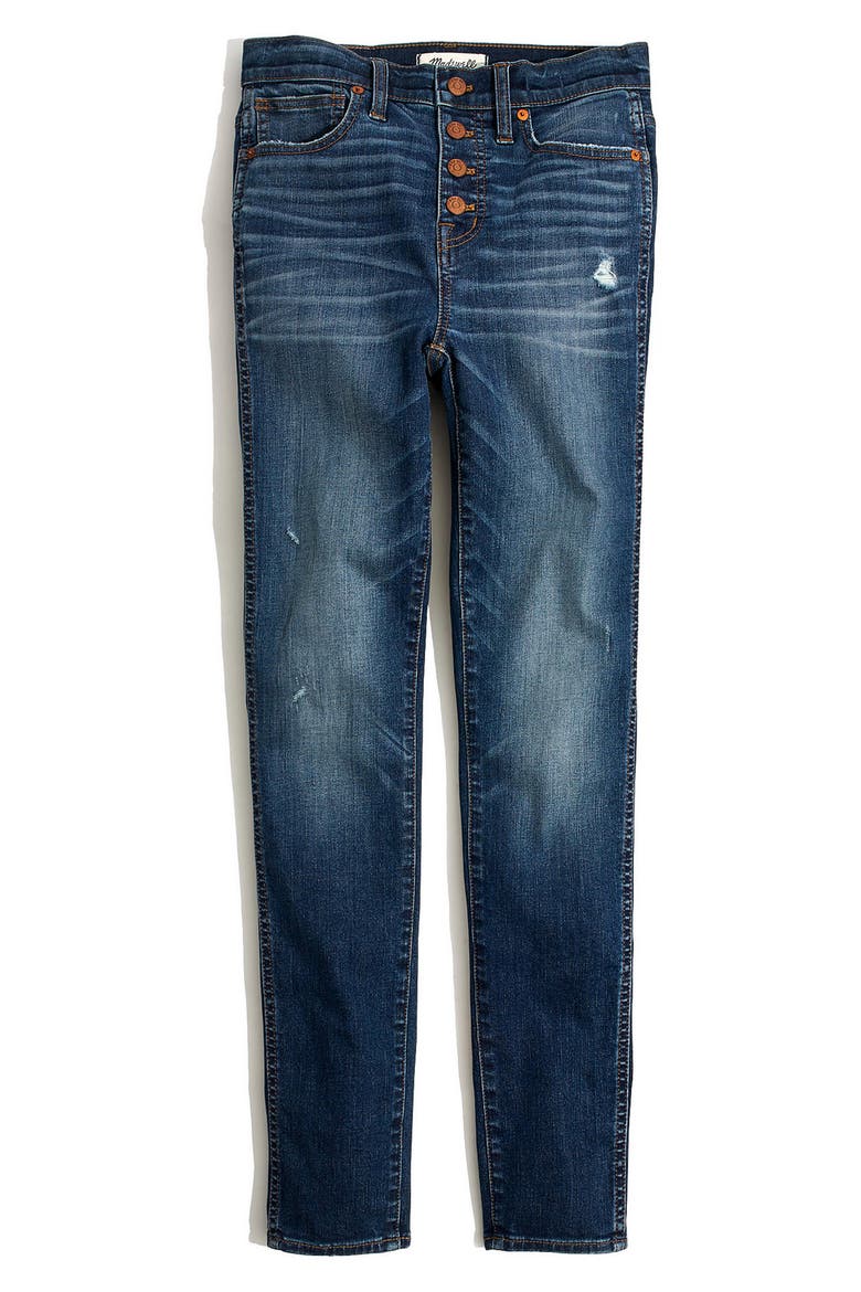 10-Inch High Waist Drop Hem Skinny Jeans, Alternate, color, ROSE CLIFF