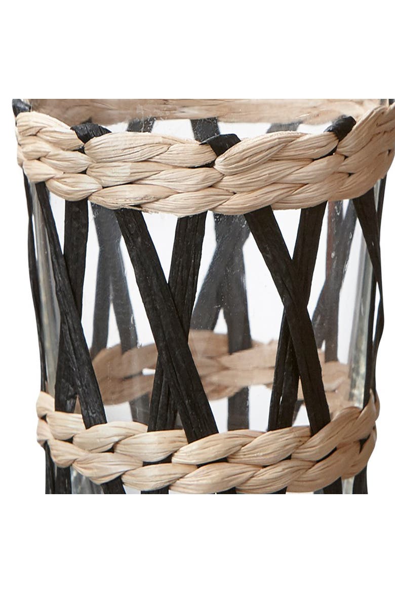 Island Collection Clear Glass Tumbler with Cattail Straw, Alternate, color, Black