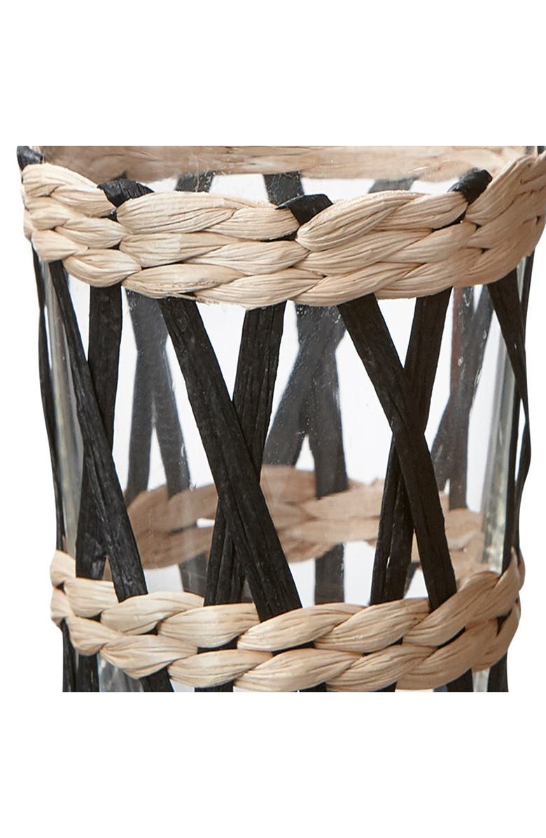 tag Island Collection Clear Glass Tumbler with Cattail Straw, Alternate, color, Black