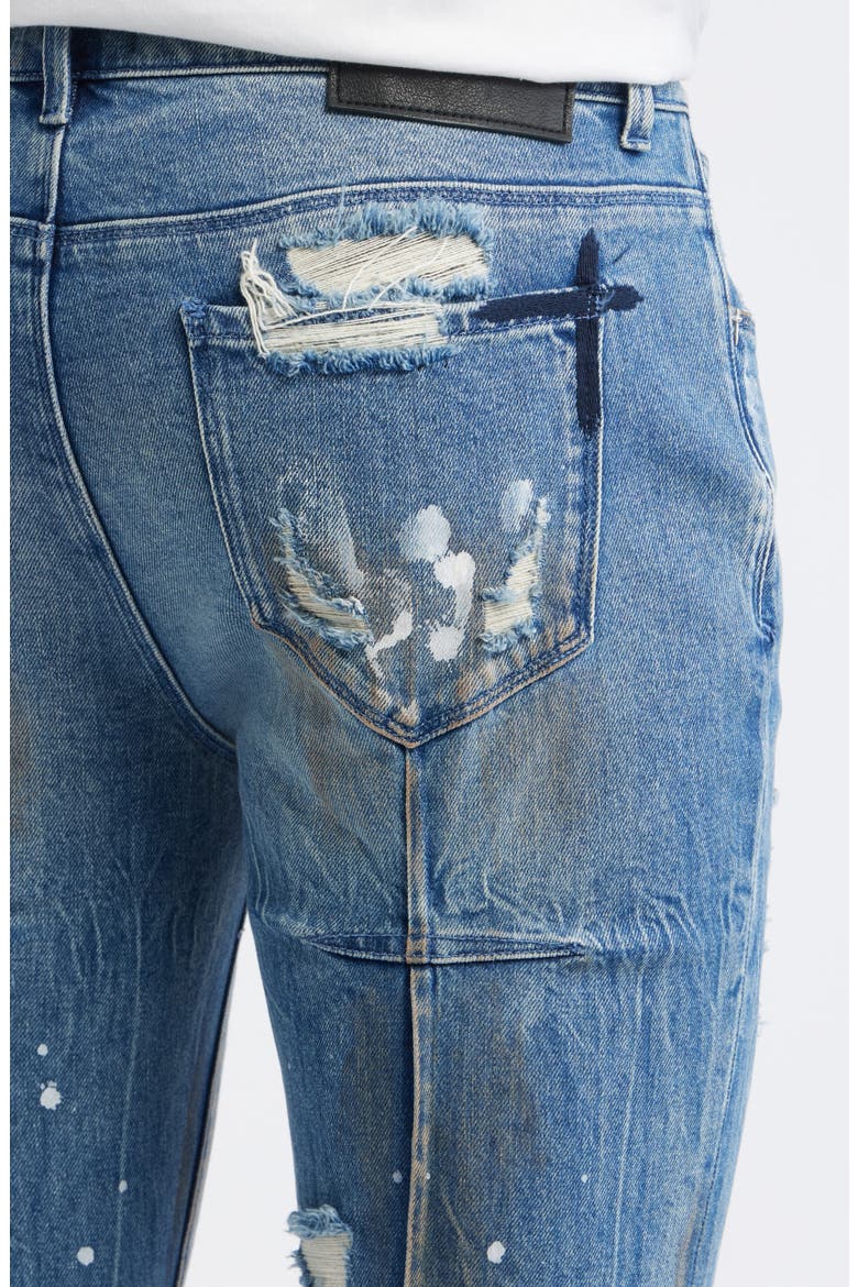 Clayton Ripped Stretch Denim Skinny Jeans, Alternate, color, GLITCH BLUE