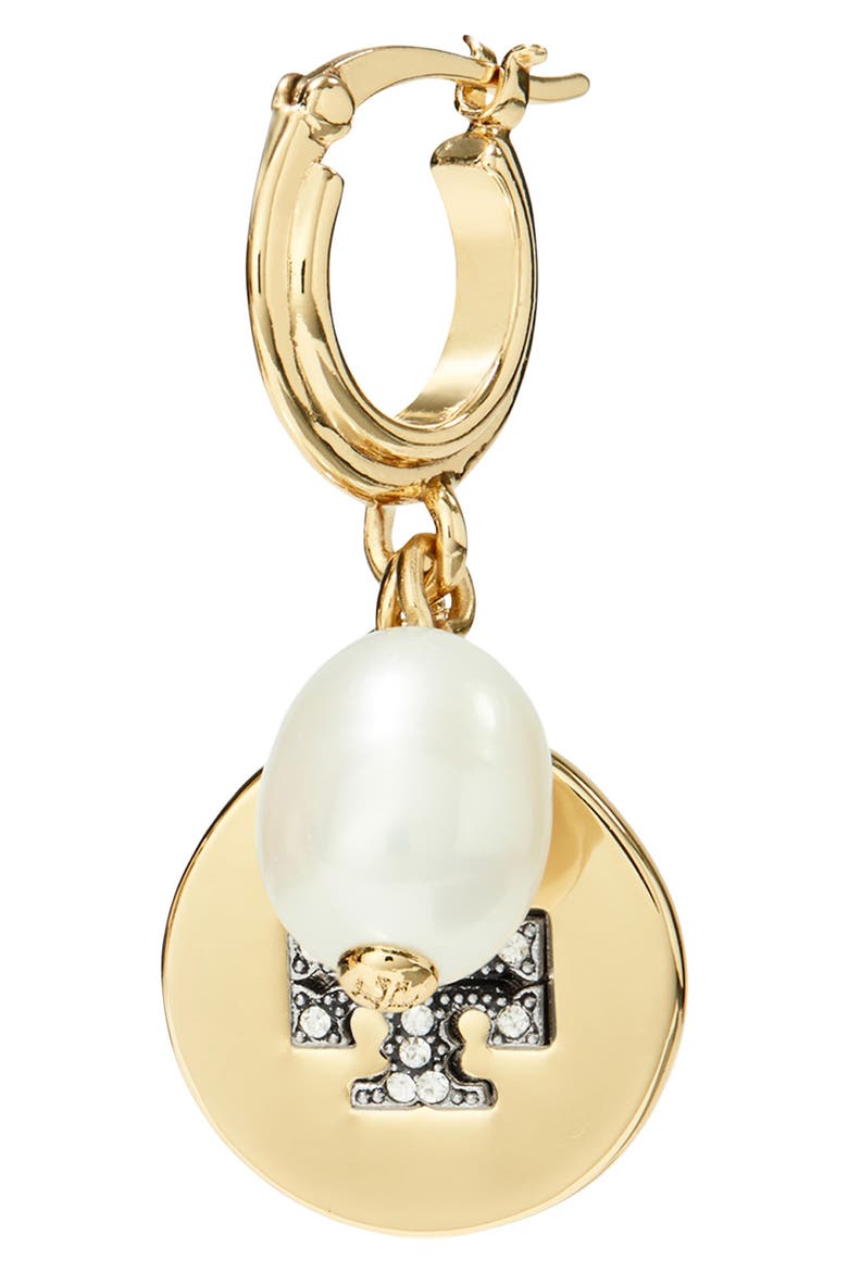 Hoop Cream Tory Burch Mismatched Imitation Pearl Hoop Earrings (Women) | Nordstrom