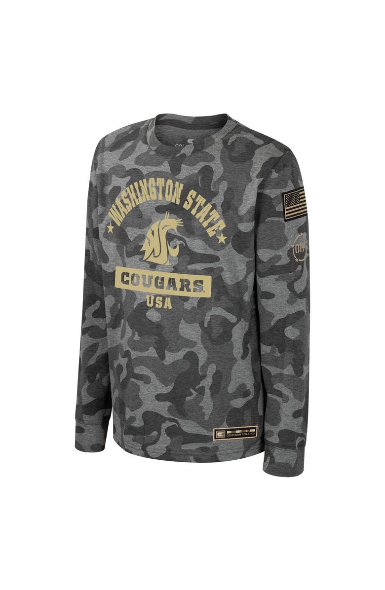 COLOSSEUM Youth Colosseum Camo Washington State Cougars OHT Military Appreciation Dark Star Long Sleeve T-Shirt, Alternate, color, Camo