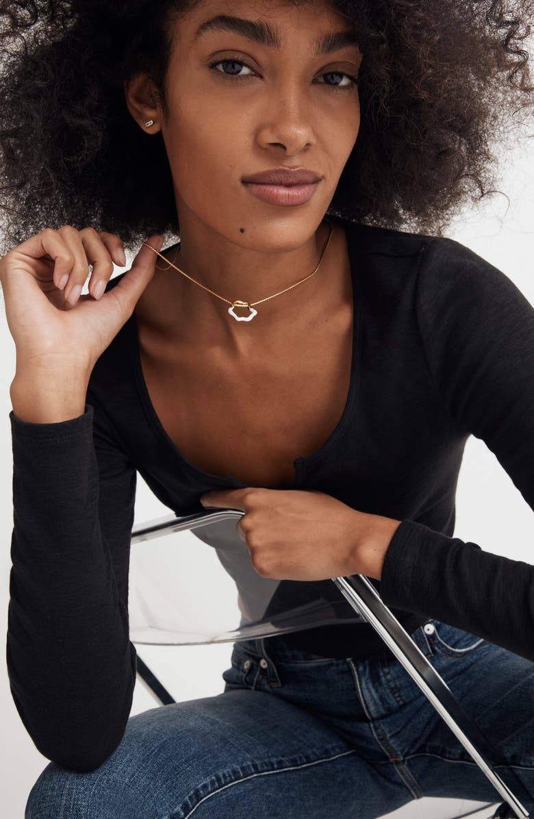 Madewell Dipped Enamel Pendant Necklace, Alternate, color, Lighthouse