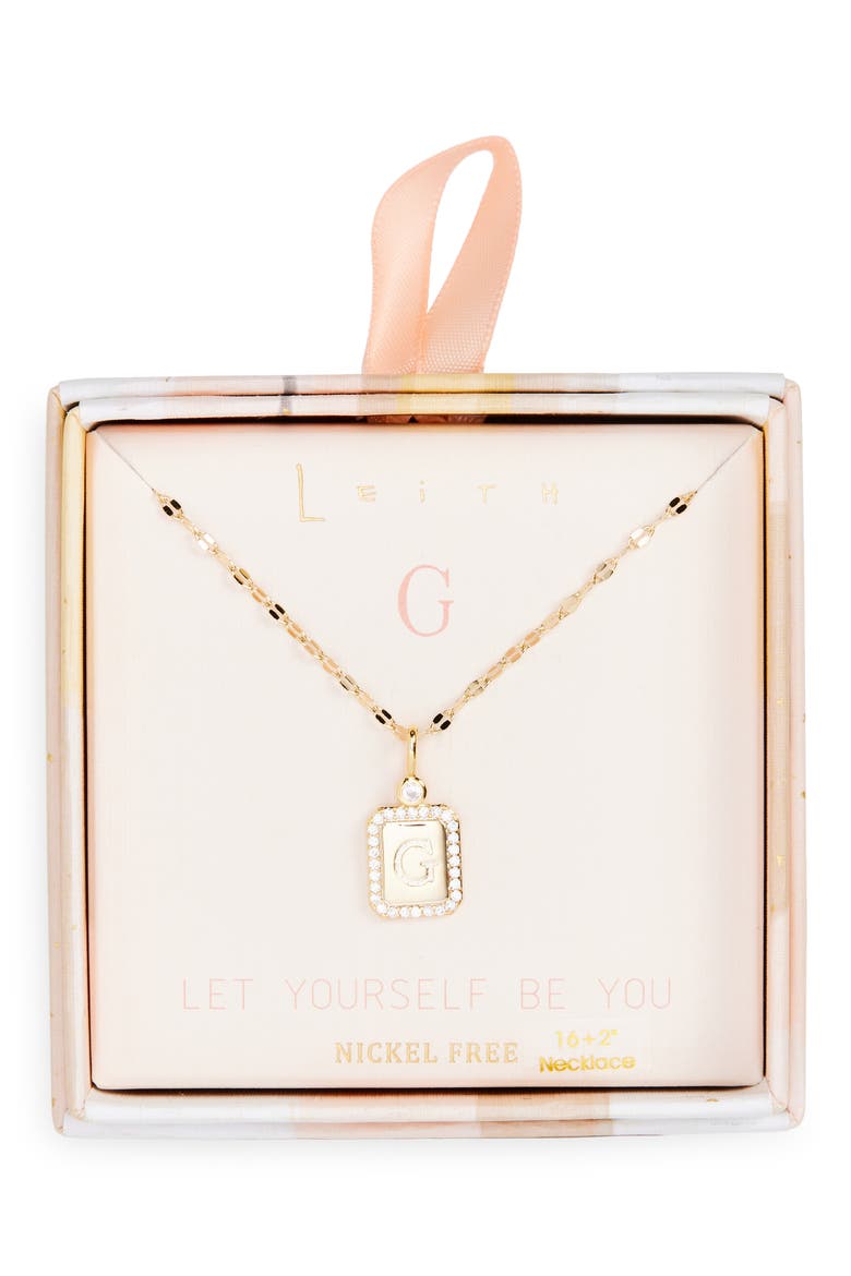 Initial Pendant Necklace, Main, color, G- CLEAR- GOLD
