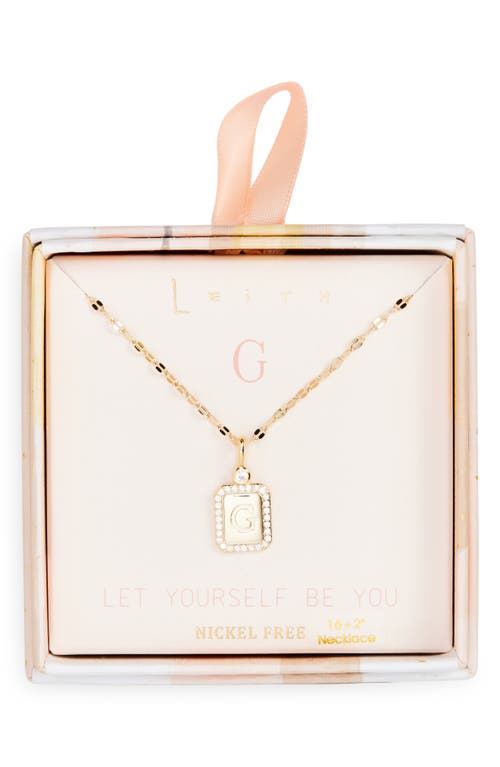 Leith Initial Pendant Necklace In G- Clear- Gold