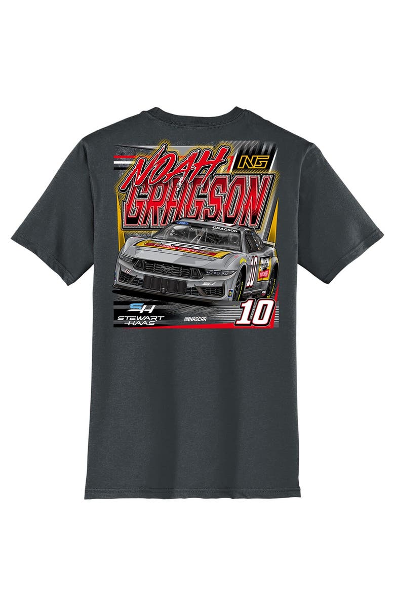 STEWART-HAAS RACING Men's Stewart-Haas Racing Team Collection  Charcoal Noah Gragson Rush Truck Centers Car T-Shirt, Alternate, color, Charcoal
