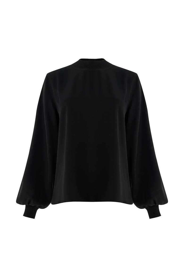 Joelle Long Sleeve Blouse, Alternate, color, BLACK