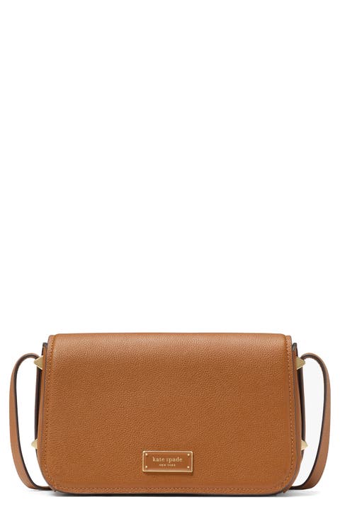 small liv pebble leather flap crossbody bag