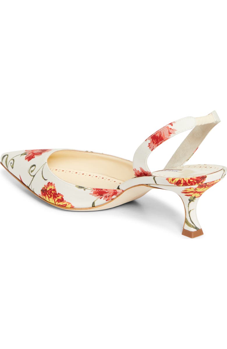 Manolo Blahnik Carolyne Floral Pointed Toe Slingback Pump, Alternate, color,