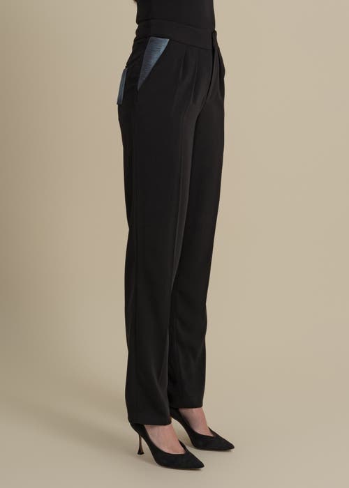 Contessa Mills Medusa Fringe Loose-fit Double-pleat Stretch Crepe Trousers In Gray