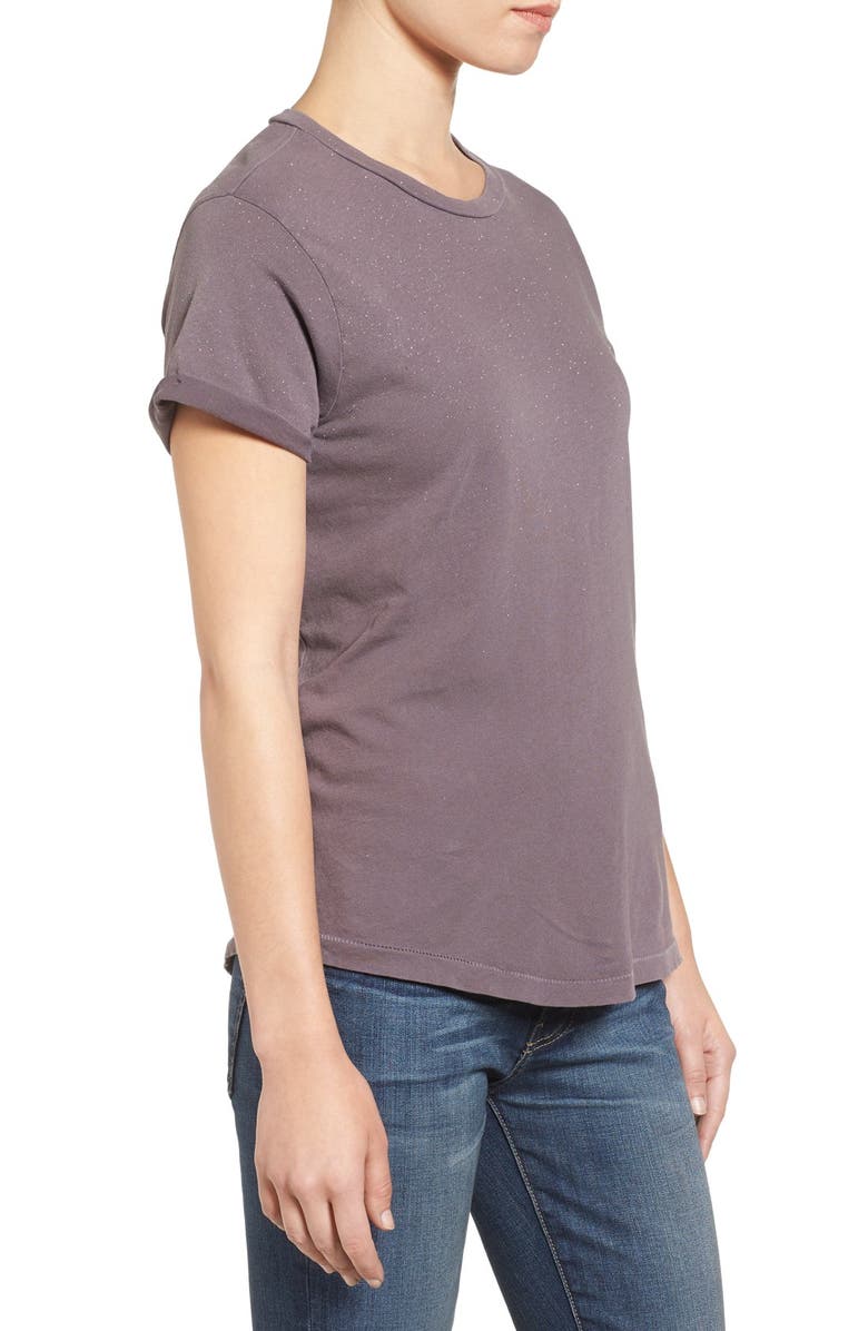 Current/Elliott The Rolled Sleeve Glitter Tee, Alternate, color, 