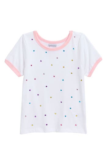 FLAPDOODLES FLAPDOODLES KIDS' RHINESTONE RINGER T-SHIRT 