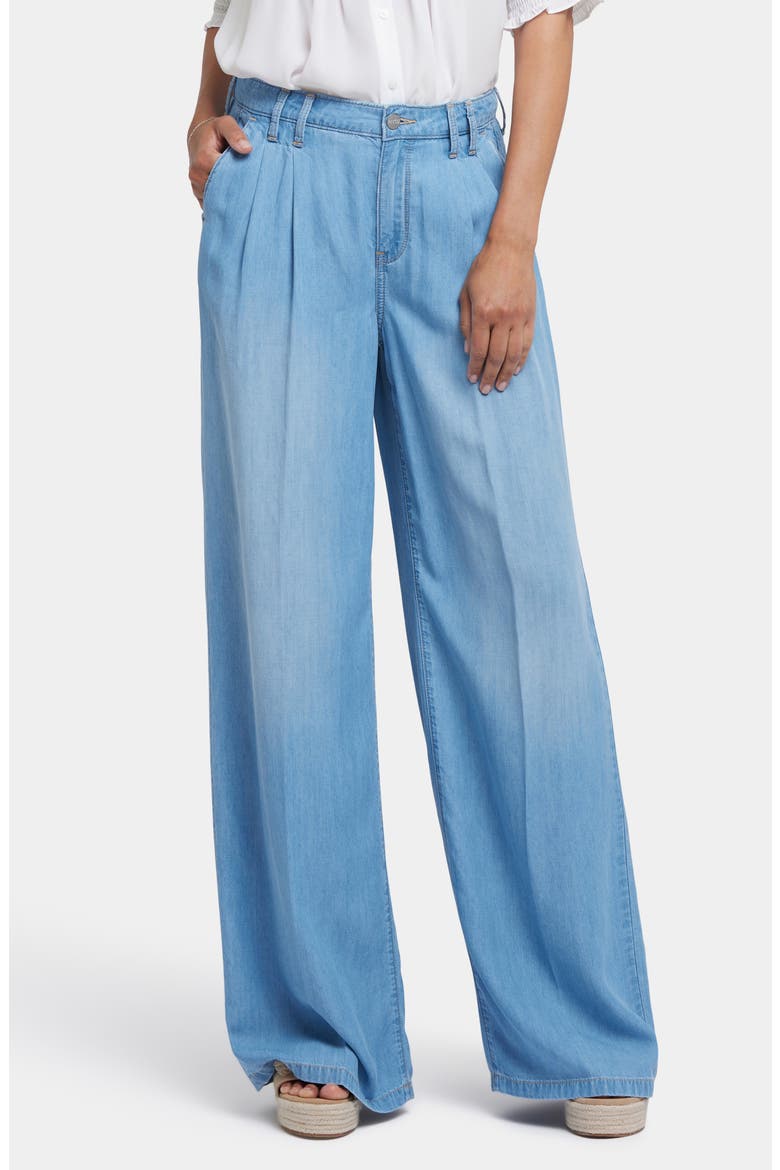 Whitney High Waist Pleated Wide Leg Trousers, Main, color, CANARY BEACH