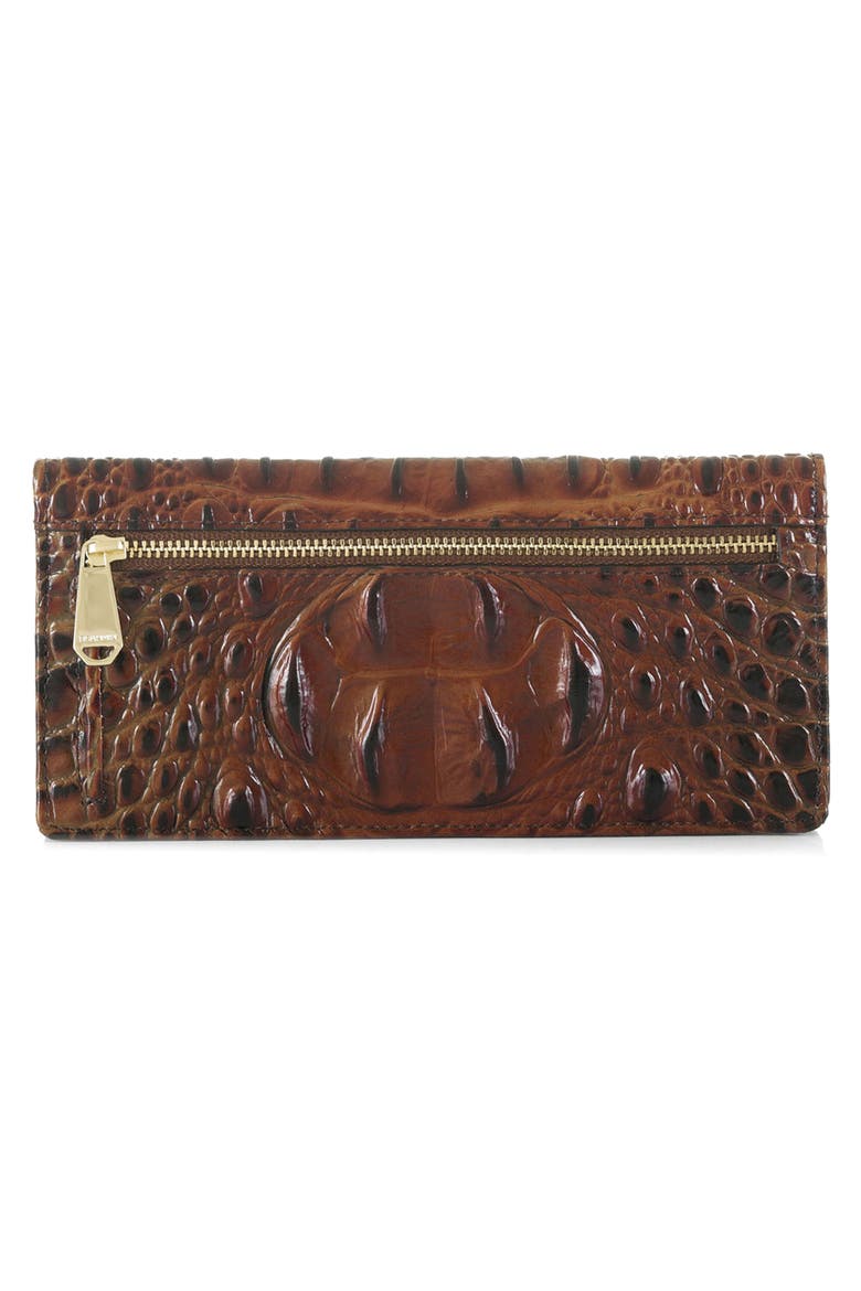 'Ady' Croc Embossed Continental Wallet, Alternate, color, PECAN