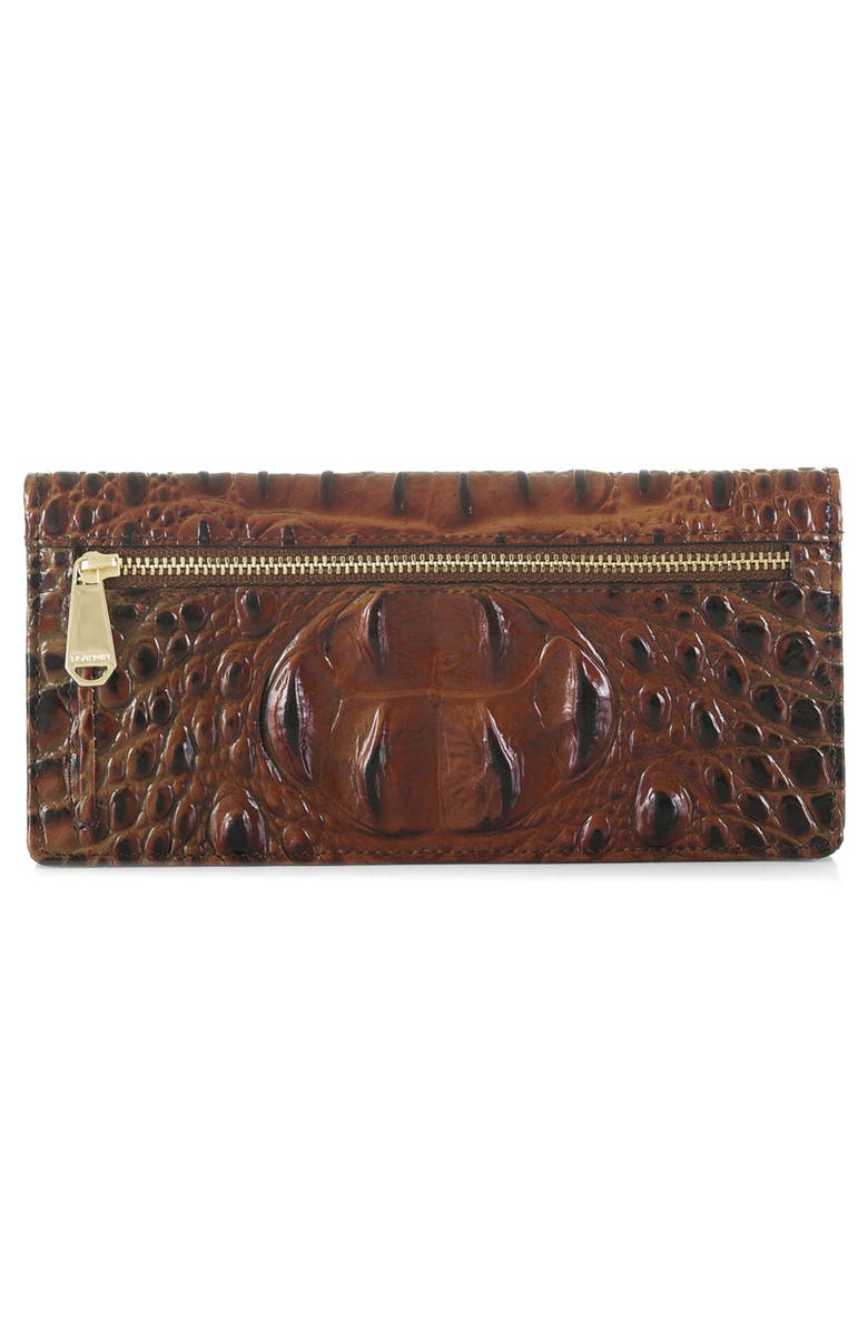 Brahmin 
Ady
 Croc Embossed Continental Wallet, Alternate, color, Pecan