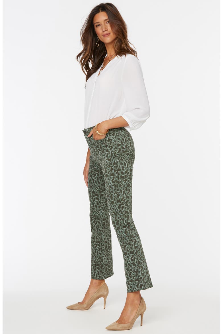Animal Print High Waist Slim Bootcut Jeans, Alternate, color, OLIVE CAT