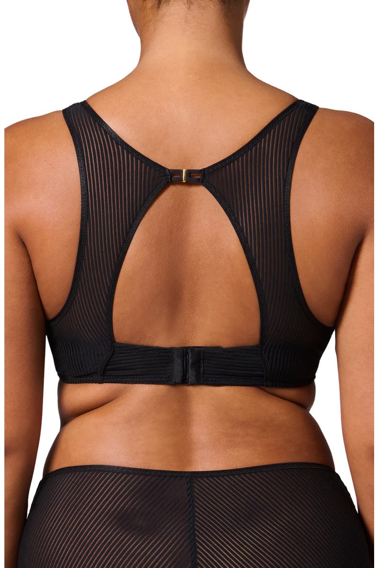 Angele Triangle Underwire Bra, Alternate, color, BLACK