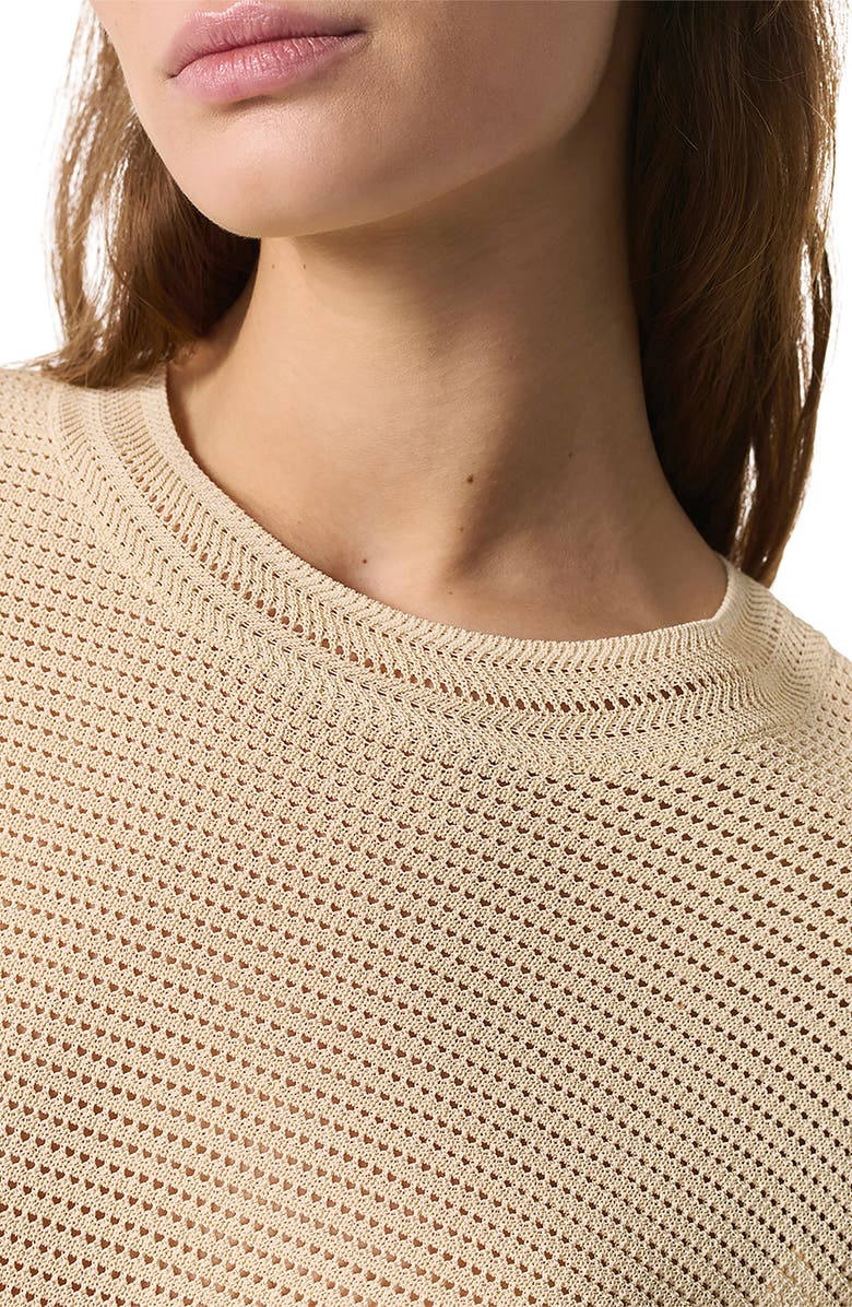 rag & bone Zoey Short Sleeve Open Stitch Cotton Blend Sweater, Alternate, color, 