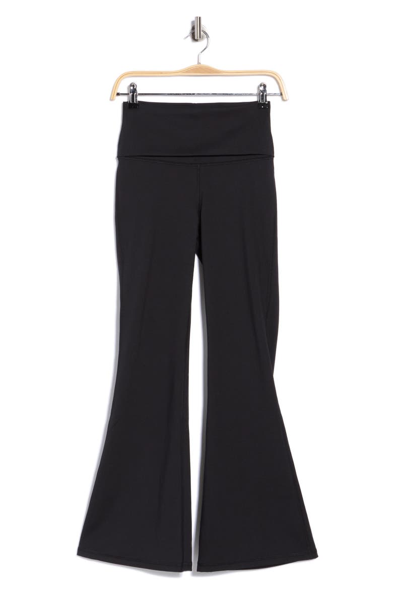 Lux Florence Foldover 7\/8 Flare Leggings, Alternate, color, BLACK