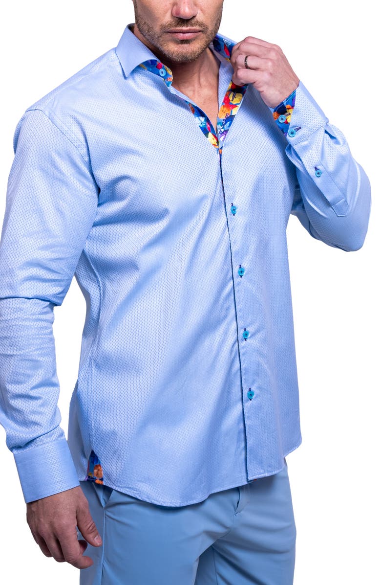 Maceoo Einstein Resistance0111 Blue Button-Up Shirt, Alternate, color, 