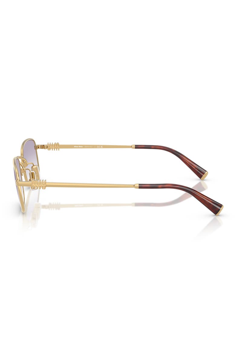 49mm Rectangular Sunglasses, Alternate, color, GOLD / CLEAR / DARK GREY