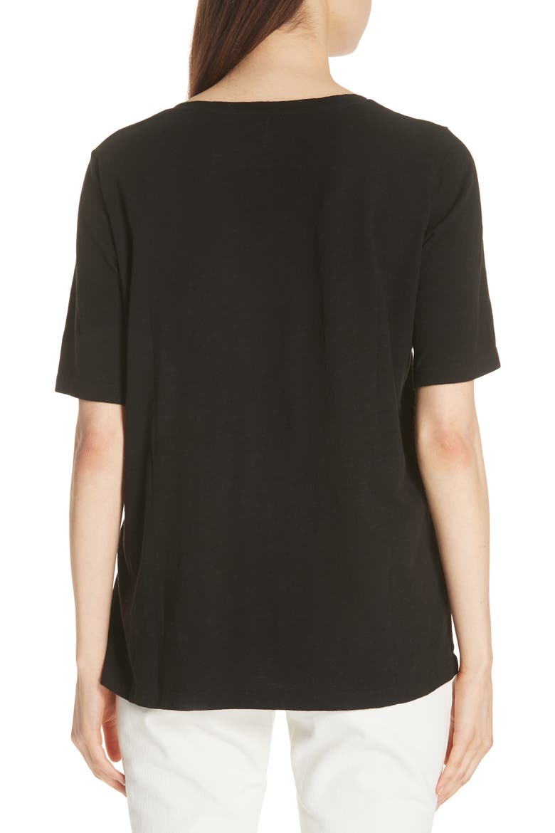 V-Neck Organic Cotton Tee, Alternate, color, BLACK