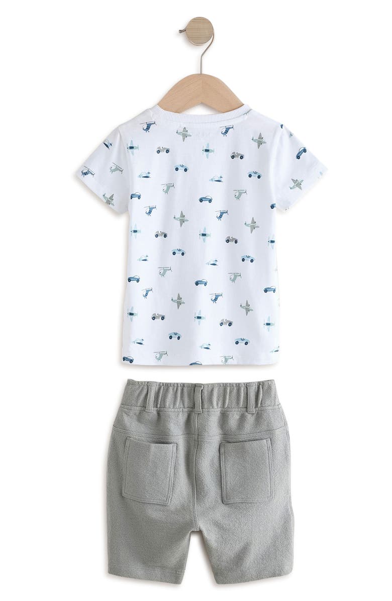 NEXT Kids' Transport Print T-Shirt & Pull-On Shorts Set, Alternate, color, White