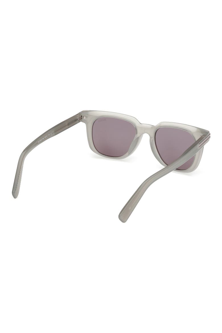 50mm Geometric Sunglasses, Alternate, color, SHINY MILKY GREY