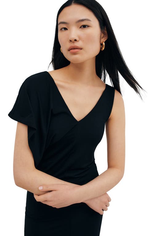 Two Lines By Marcella Tulum Asymmetric Maxi Dress In Black