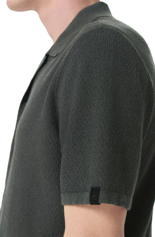 Rag & Bone Men's Zigzag Zuma Toweling Camp Shirt In Dark Grey