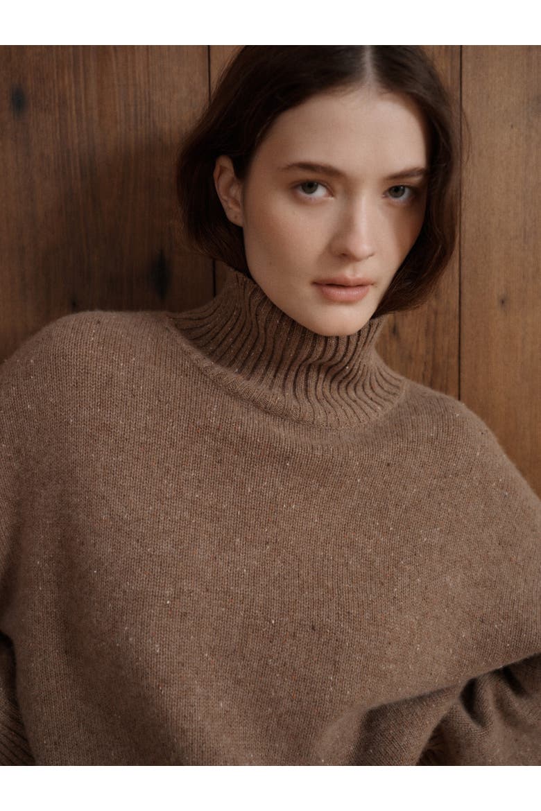 Maja Turtleneck Cashmere Sweater, Alternate, color, Toasted Walnut