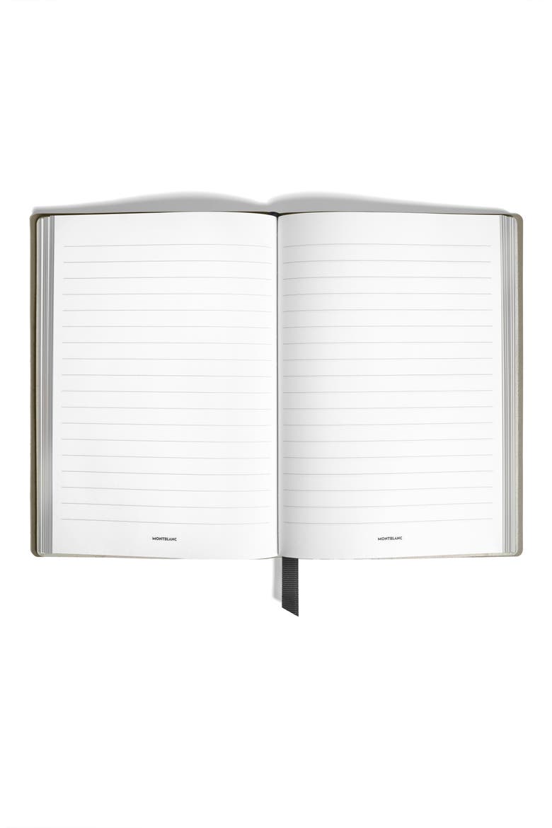 Medium Lined Leather Notebook, Alternate, color, GREEN