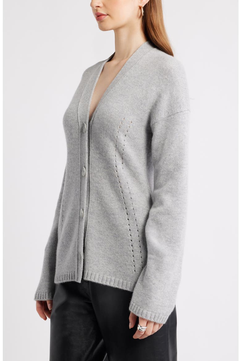 Wool & Cashmere Cardigan, Alternate, color, GREY SILK HEATHER